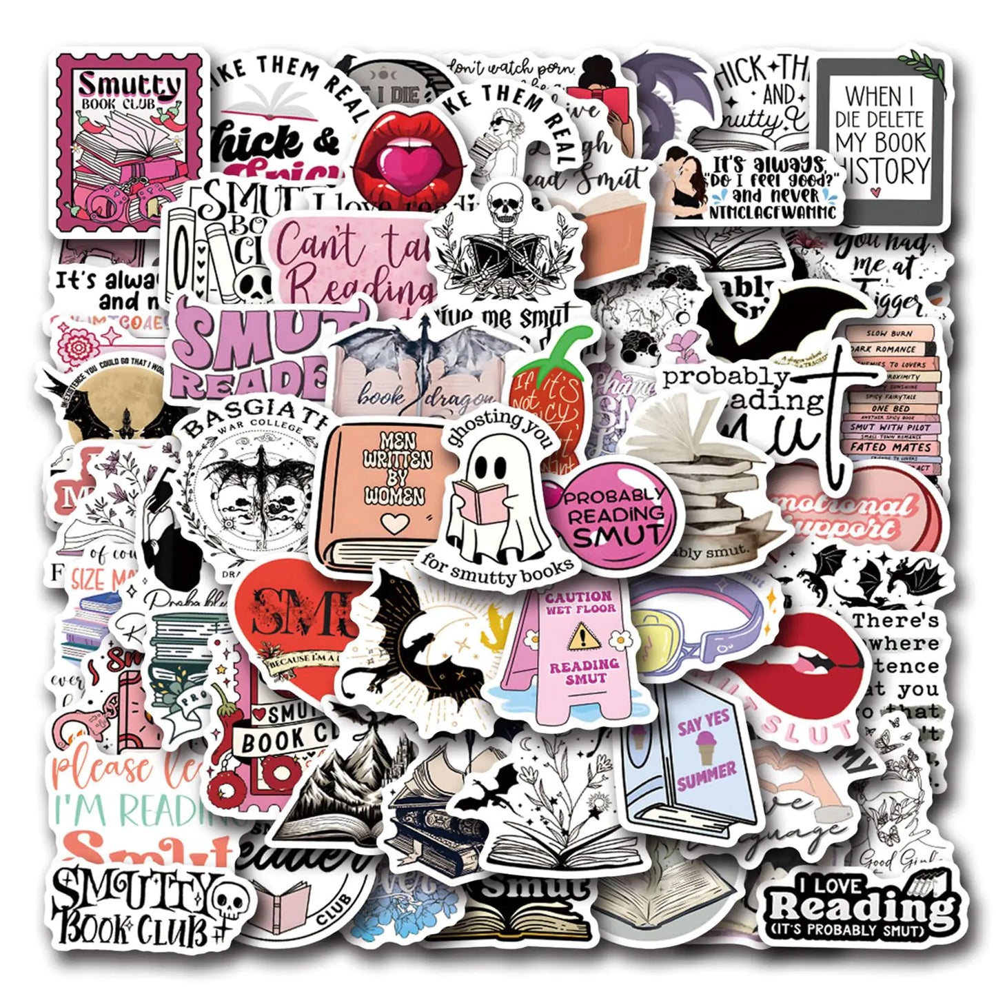 60PCS Book Stickers for Kindle Dark Romance Bookish Stickers for Water Bottle Laptop Ebook ScrapbookSmutty Book Accessories Bookish Gifts for Book Lovers Adults Teens Girls