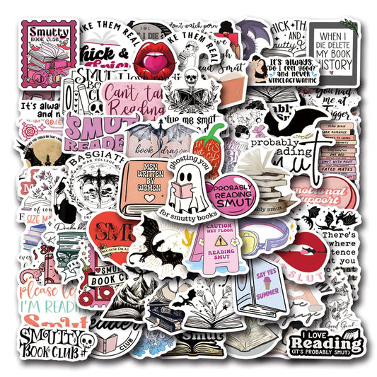 60PCS Book Stickers for Kindle Dark Romance Bookish Stickers for Water Bottle Laptop Ebook ScrapbookSmutty Book Accessories Bookish Gifts for Book Lovers Adults Teens Girls
